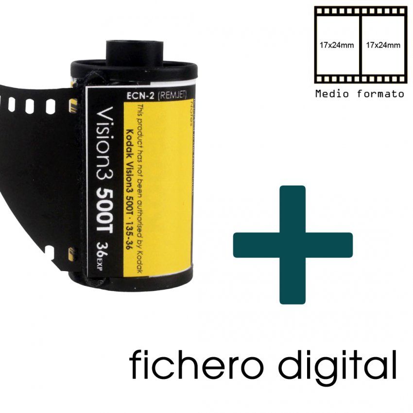 Revelado del carrete 35mm color medio formato + fichero digital
