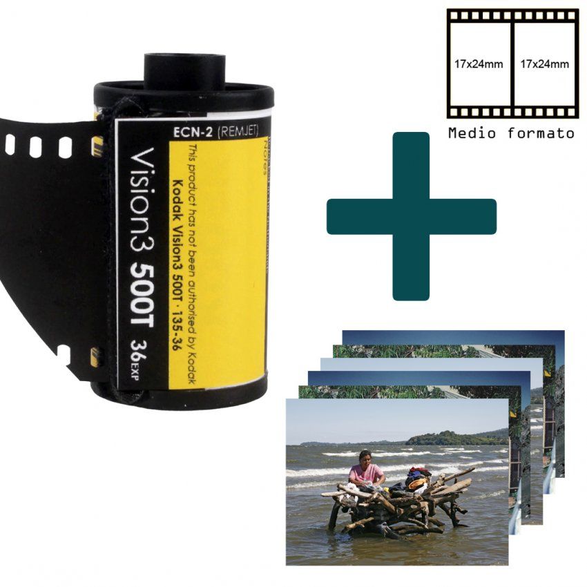 Revelado del carrete 35mm color medio formato + fotos en 10x15