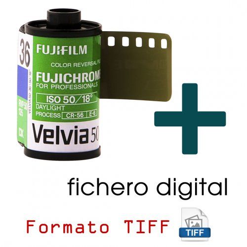 Revelado diapositiva 35mm color + fichero digital  formato TIFF