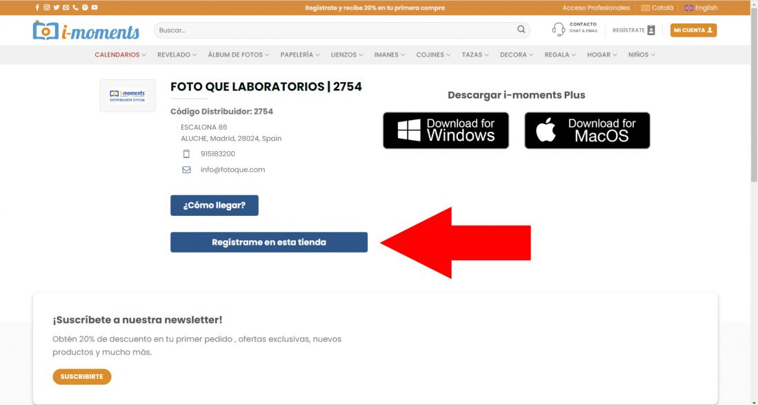 001 registrate en esta tienda